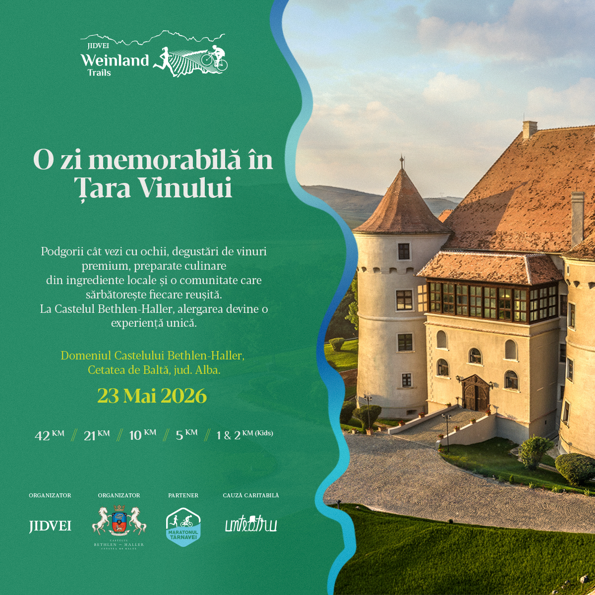 Am deschis înscrierile pentru Jidvei Weinland Trails 2026. Singurul maraton printre vii din România